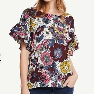 Floral Ann Taylor Factory Blouse NWT